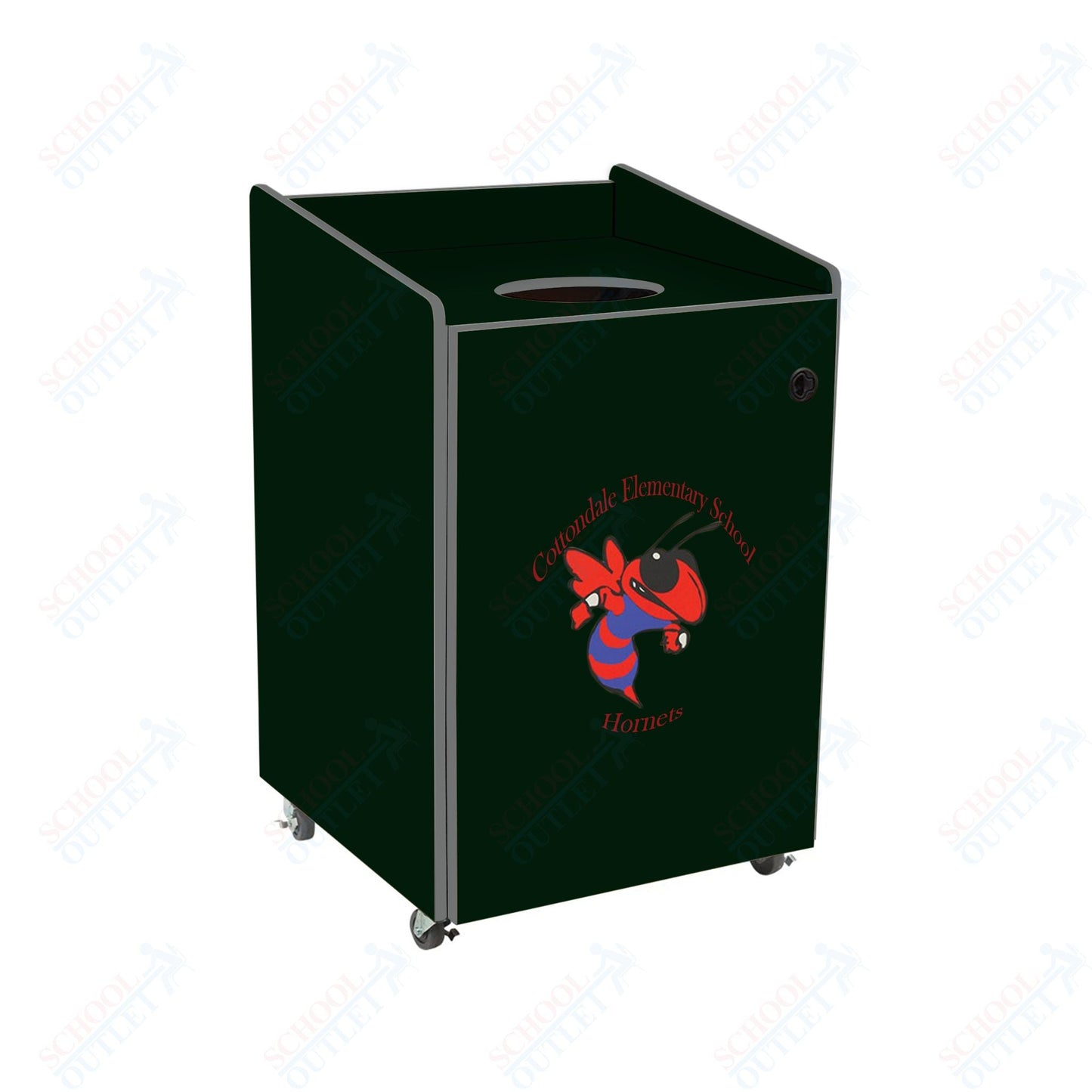 AmTab Heavy - Duty Waste Receptacle - Applicable for 32 Gallon Cans and Drums - 33"W x 32"L x 42"H (AMT - HDWR32) - SchoolOutlet