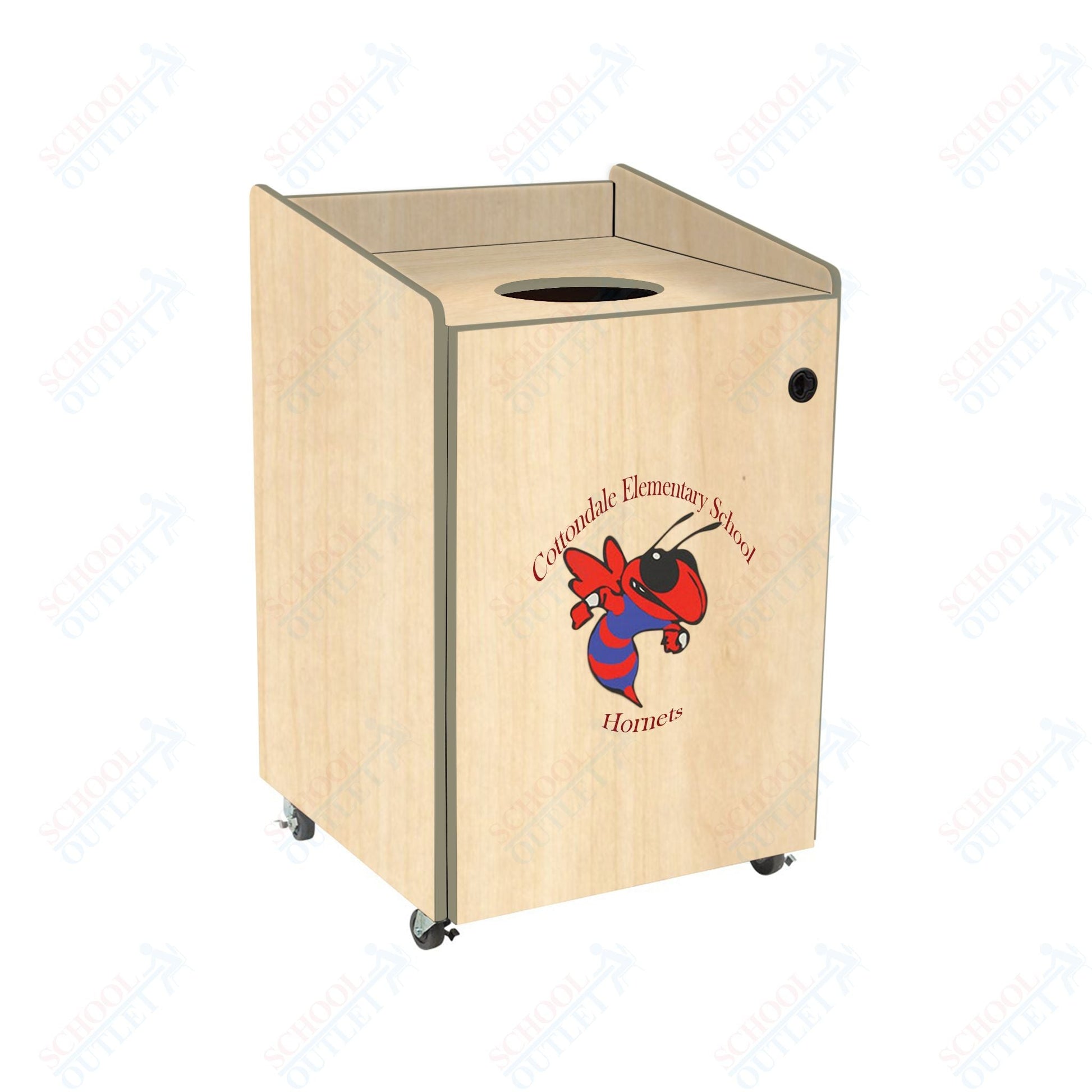 AmTab Heavy - Duty Waste Receptacle - Applicable for 32 Gallon Cans and Drums - 33"W x 32"L x 42"H (AMT - HDWR32) - SchoolOutlet