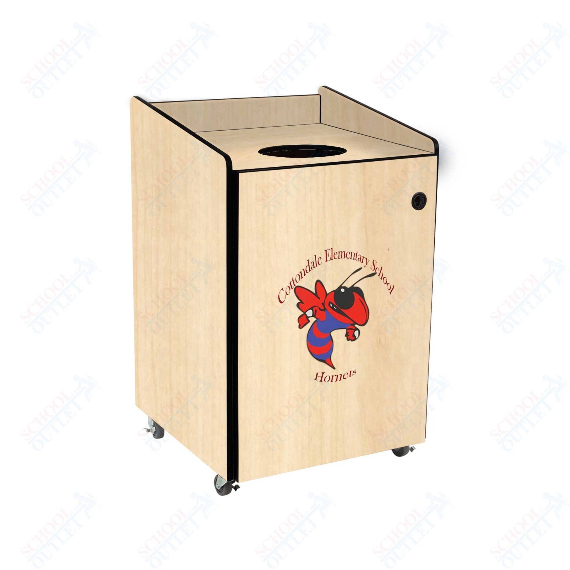 AmTab Heavy - Duty Waste Receptacle - Applicable for 32 Gallon Cans and Drums - 33"W x 32"L x 42"H (AMT - HDWR32) - SchoolOutlet