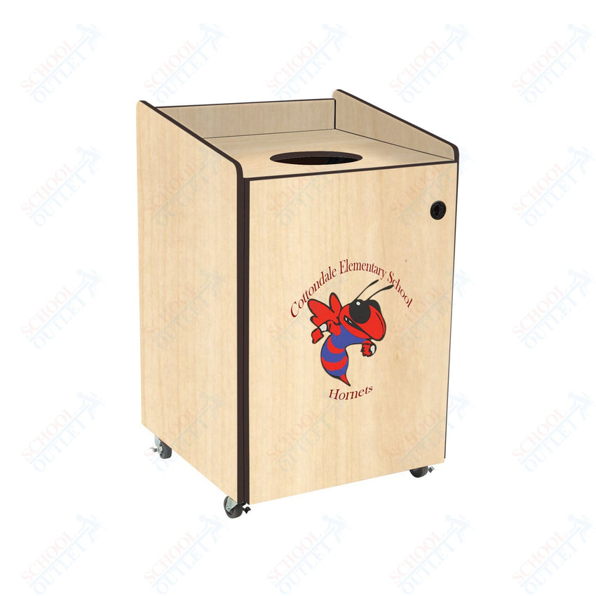 AmTab Heavy - Duty Waste Receptacle - Applicable for 32 Gallon Cans and Drums - 33"W x 32"L x 42"H (AMT - HDWR32) - SchoolOutlet