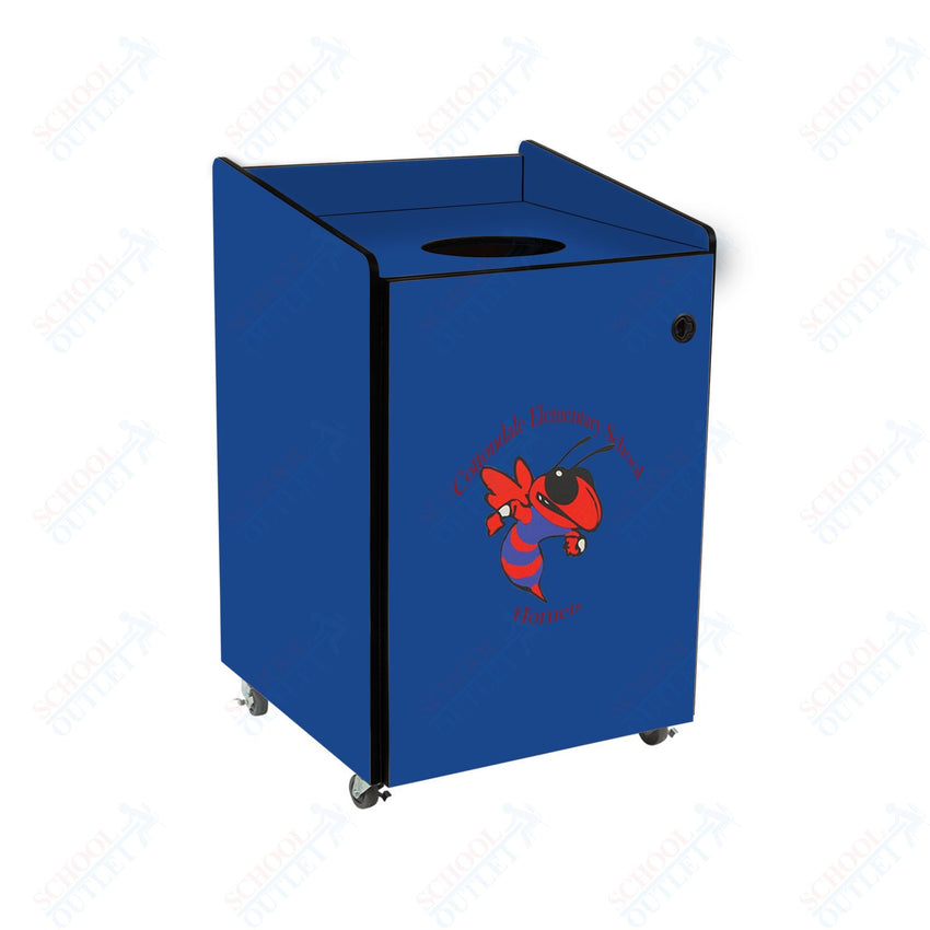 AmTab Heavy - Duty Waste Receptacle - Applicable for 44 Gallon Cans and Drums - 33"W x 32"L x 46"H (AMT - HDWR44) - SchoolOutlet