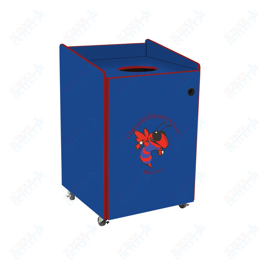 AmTab Heavy - Duty Waste Receptacle - Applicable for 44 Gallon Cans and Drums - 33"W x 32"L x 46"H (AMT - HDWR44) - SchoolOutlet