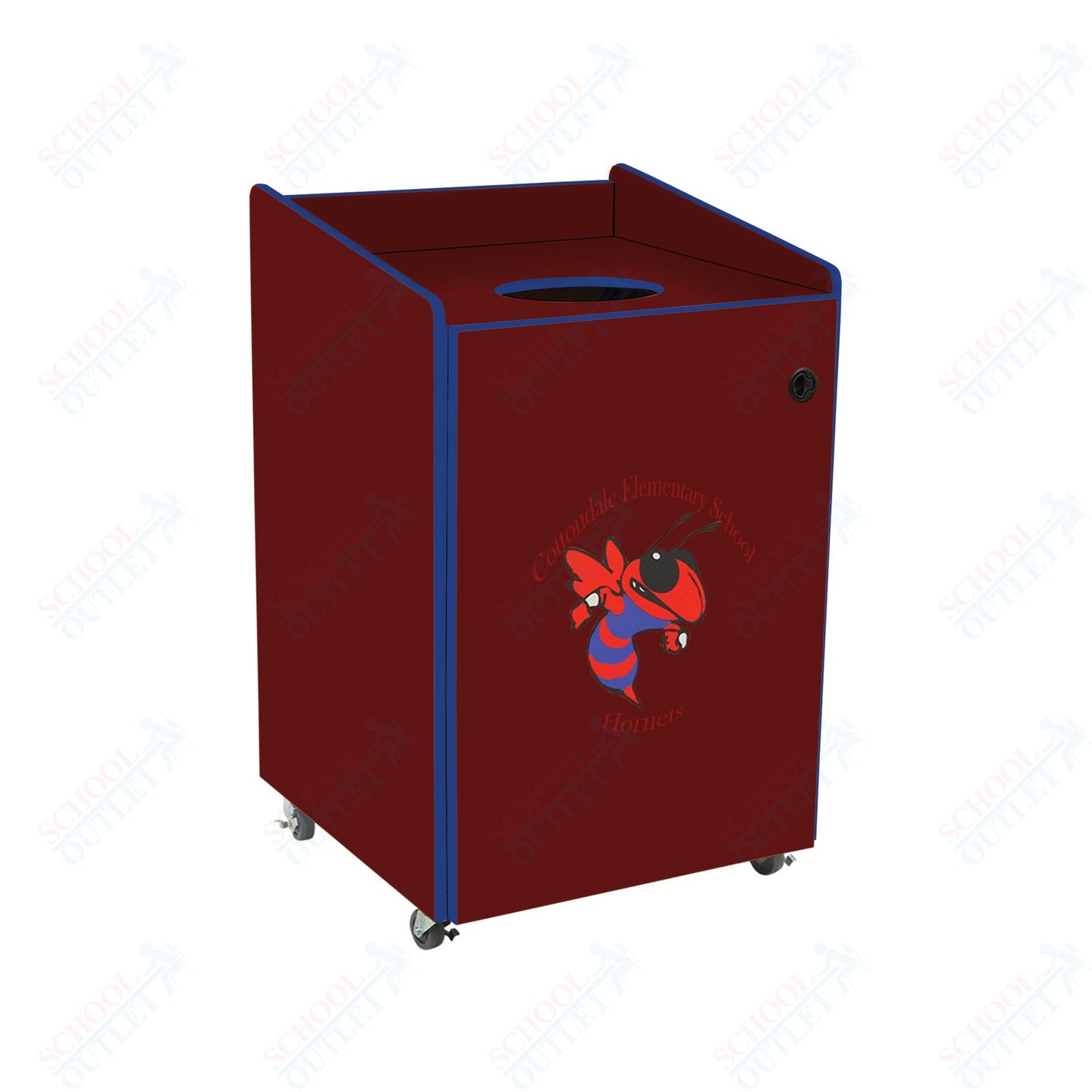 AmTab Heavy - Duty Waste Receptacle - Applicable for 44 Gallon Cans and Drums - 33"W x 32"L x 46"H (AMT - HDWR44) - SchoolOutlet