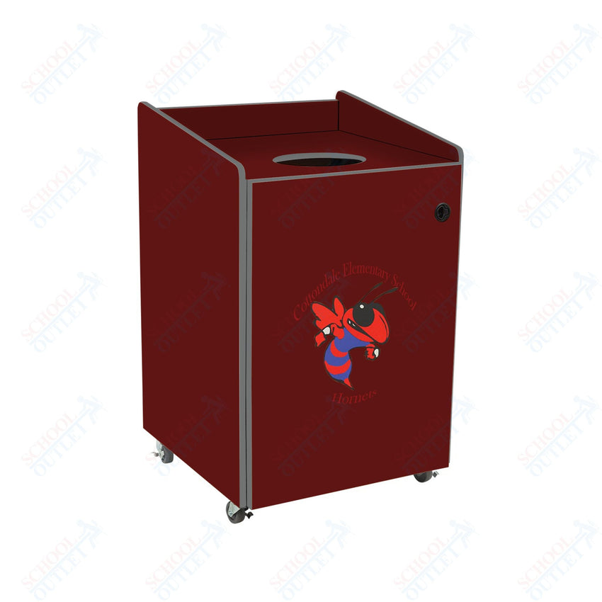 AmTab Heavy - Duty Waste Receptacle - Applicable for 44 Gallon Cans and Drums - 33"W x 32"L x 46"H (AMT - HDWR44) - SchoolOutlet