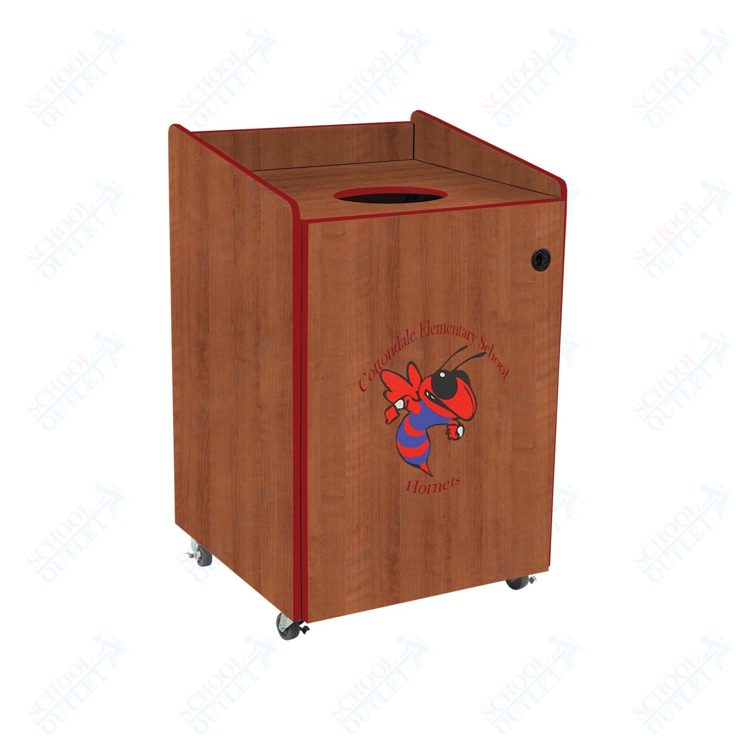 AmTab Heavy - Duty Waste Receptacle - Applicable for 44 Gallon Cans and Drums - 33"W x 32"L x 46"H (AMT - HDWR44) - SchoolOutlet