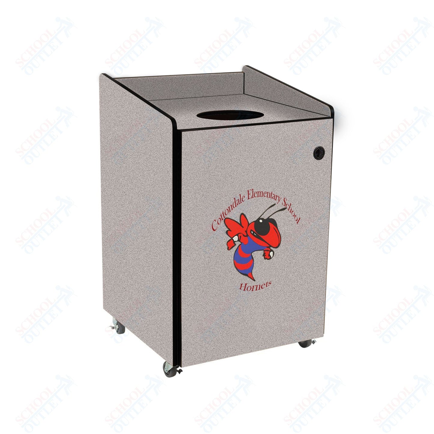 AmTab Heavy - Duty Waste Receptacle - Applicable for 44 Gallon Cans and Drums - 33"W x 32"L x 46"H (AMT - HDWR44) - SchoolOutlet