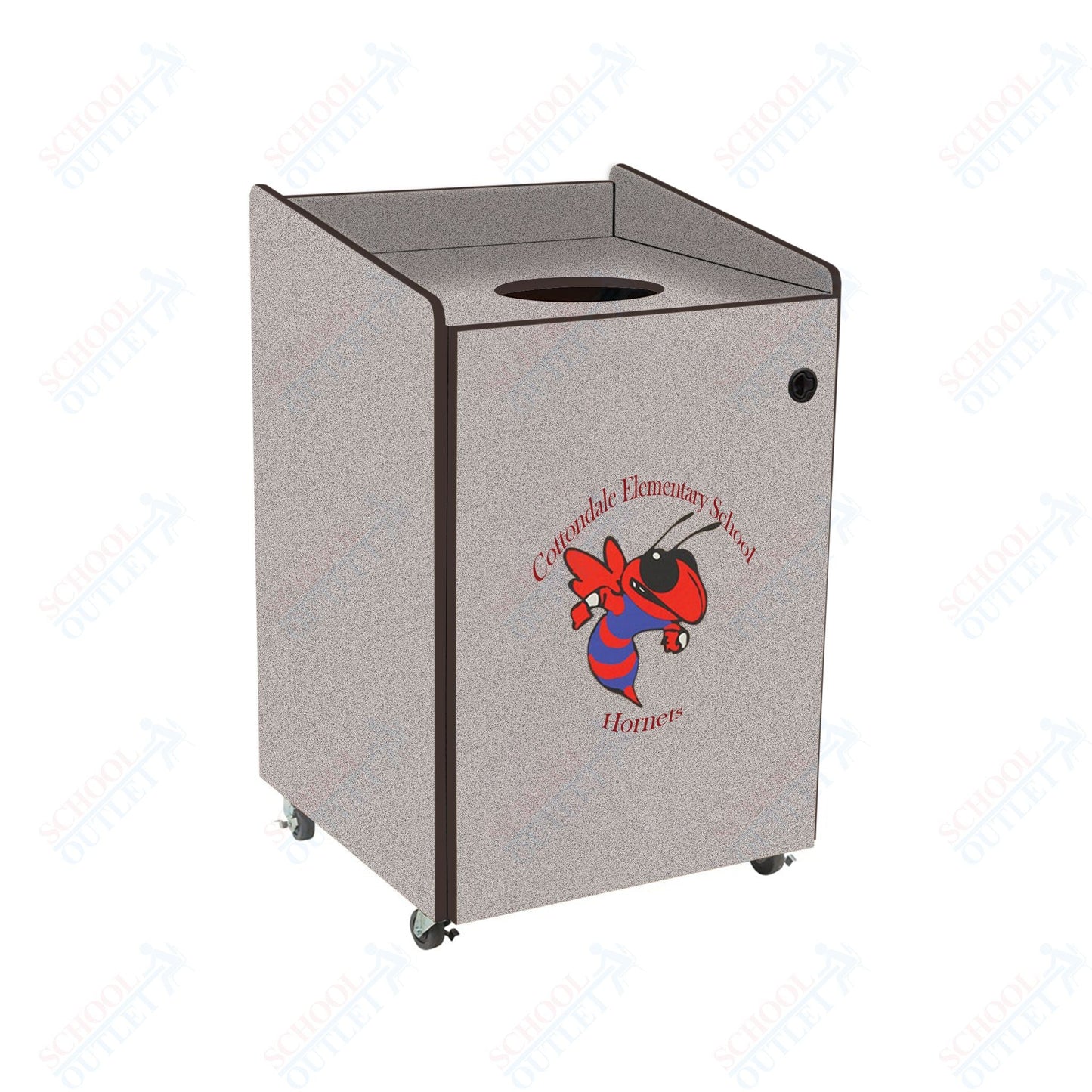 AmTab Heavy - Duty Waste Receptacle - Applicable for 44 Gallon Cans and Drums - 33"W x 32"L x 46"H (AMT - HDWR44) - SchoolOutlet