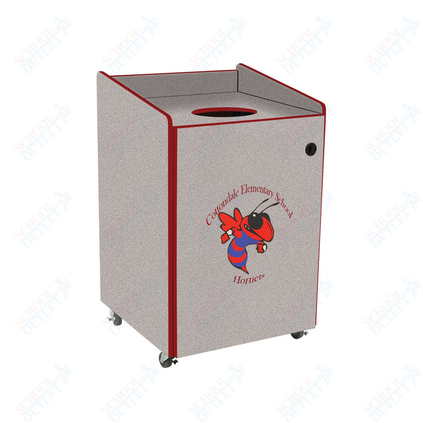 AmTab Heavy - Duty Waste Receptacle - Applicable for 44 Gallon Cans and Drums - 33"W x 32"L x 46"H (AMT - HDWR44) - SchoolOutlet