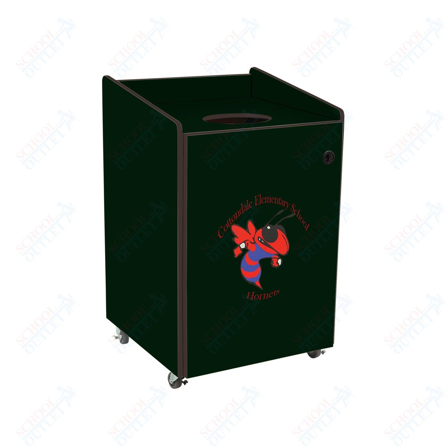 AmTab Heavy - Duty Waste Receptacle - Applicable for 44 Gallon Cans and Drums - 33"W x 32"L x 46"H (AMT - HDWR44) - SchoolOutlet