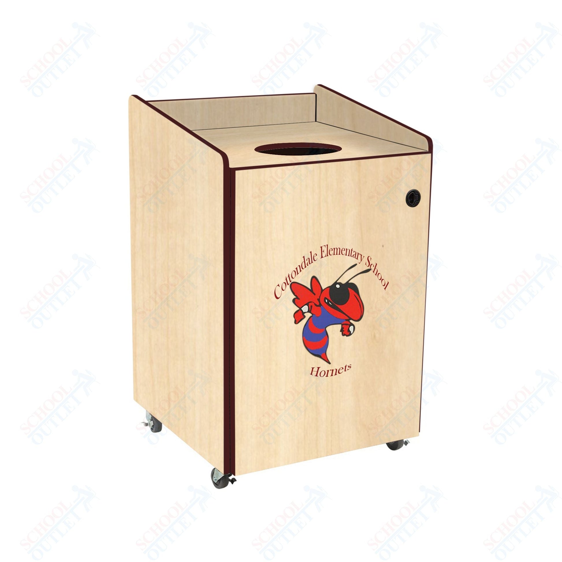 AmTab Heavy - Duty Waste Receptacle - Applicable for 44 Gallon Cans and Drums - 33"W x 32"L x 46"H (AMT - HDWR44) - SchoolOutlet