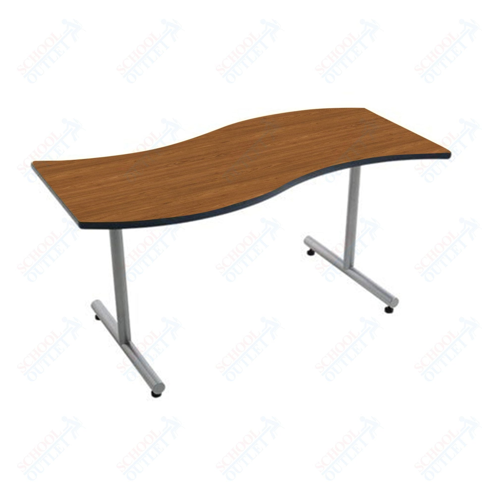 AmTab Caf Table - Wave - 30"W x 96"L x 42"H (AMT - LTSW30842D) - SchoolOutlet