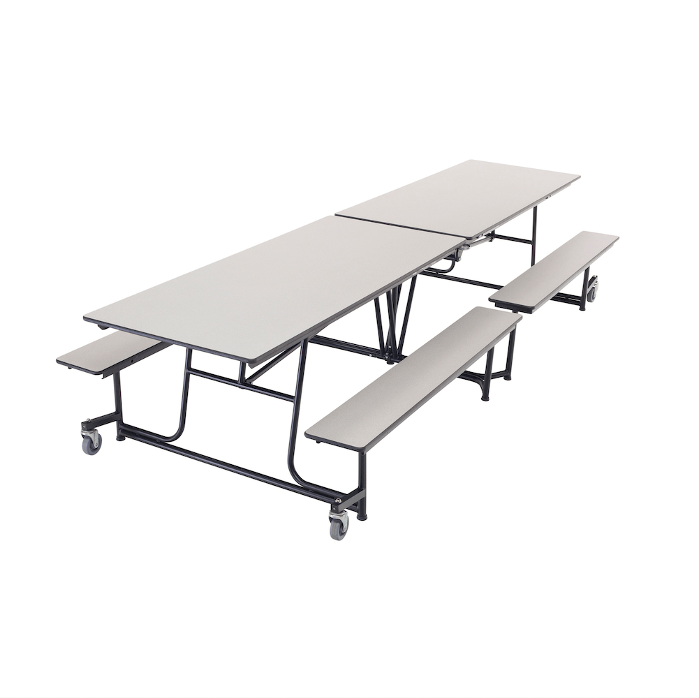 AmTab Mobile Bench Cafeteria Table - 30"W x 10' 1"L (AmTab AMT - MBT10) - SchoolOutlet