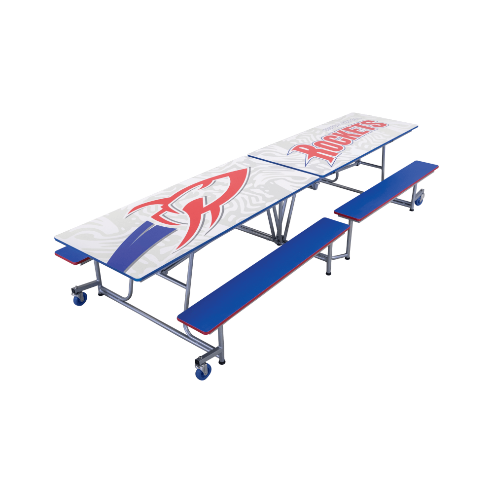 AmTab Mobile Bench Cafeteria Table - 30"W x 10' 1"L (AmTab AMT - MBT10) - SchoolOutlet