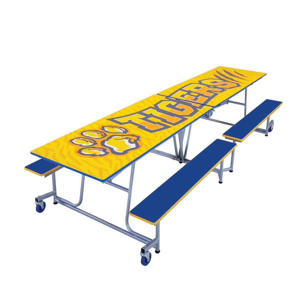 AmTab Mobile Bench Cafeteria Table - 30"W x 12' 1"L (AmTab AMT - MBT12) - SchoolOutlet