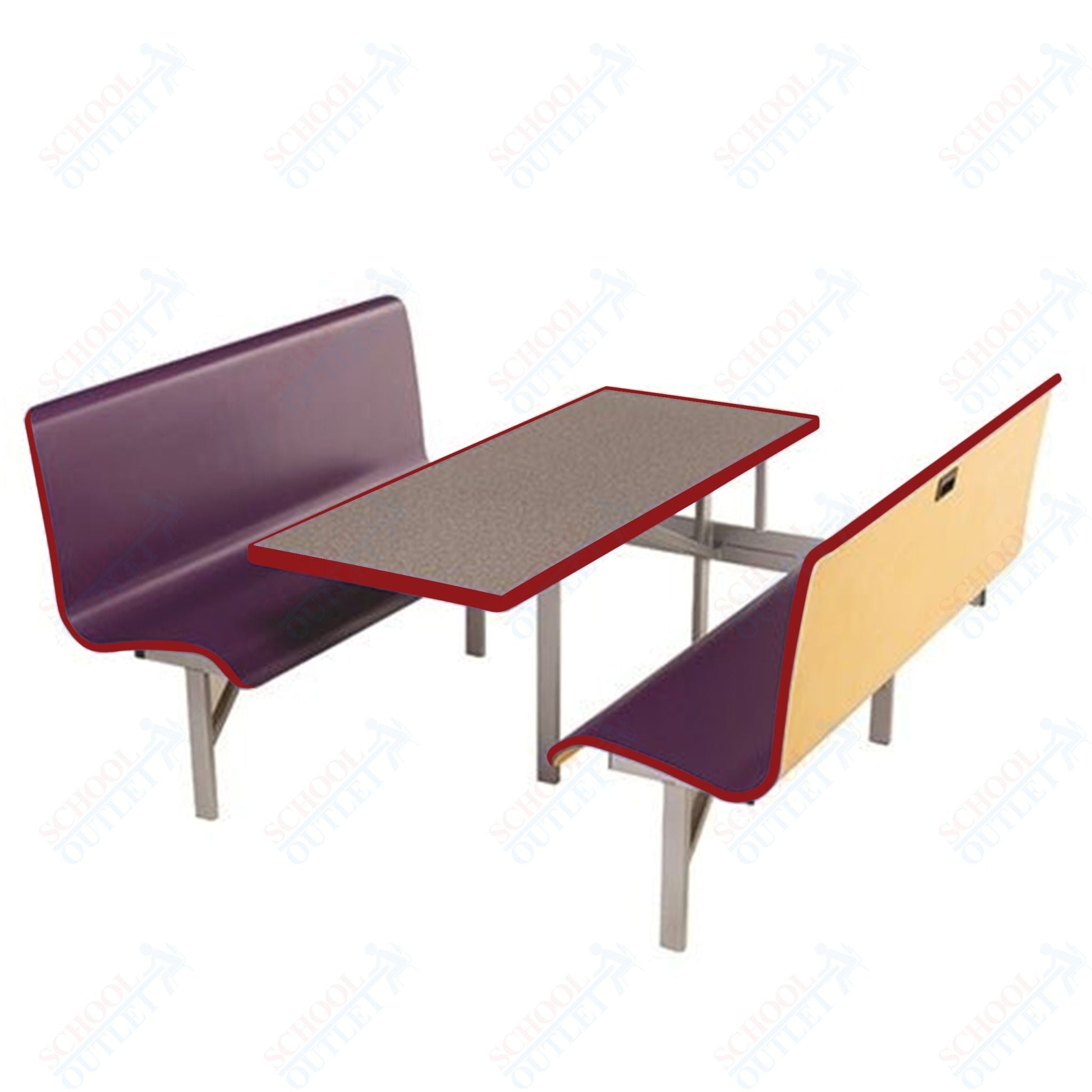 AmTab Booth Seating with Table - Package - 48"W x 80"L x 38"H (AMT - MWBSP304) - SchoolOutlet