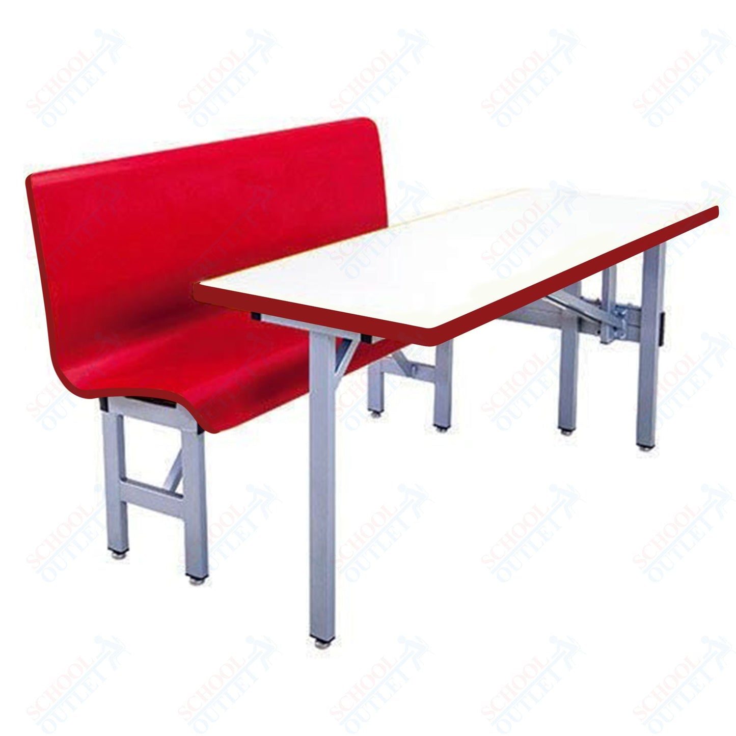 AmTab Booth Seating with Table - Half Package - 48"W x 48"L x 38"H (AMT - MWHBSP244) - SchoolOutlet