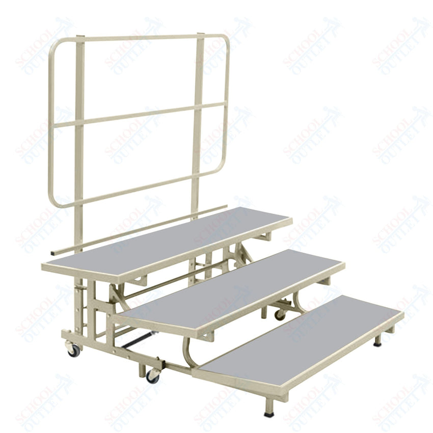 AmTab Mobile E - Z Riser - 3 Levels (8"H, 16"H, 24"H) - 53"W x 72"L x 24"H (AmTab AMT - PCR3) - SchoolOutlet