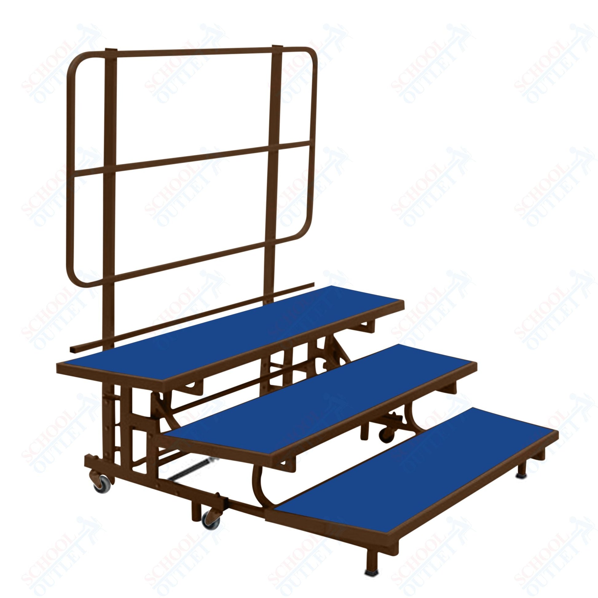 AmTab Mobile E - Z Riser - 3 Levels (8"H, 16"H, 24"H) - 53"W x 72"L x 24"H (AmTab AMT - PCR3) - SchoolOutlet