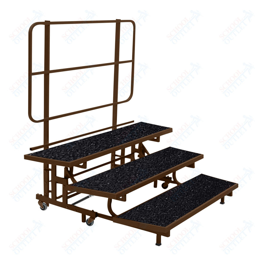 AmTab Mobile E - Z Riser - 3 Levels (8"H, 16"H, 24"H) - 53"W x 72"L x 24"H (AmTab AMT - PCR3) - SchoolOutlet