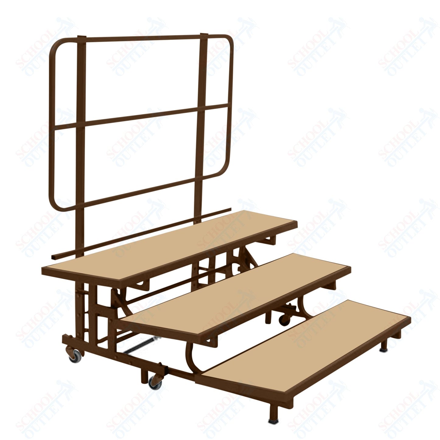 AmTab Mobile E - Z Riser - 3 Levels (8"H, 16"H, 24"H) - 53"W x 72"L x 24"H (AmTab AMT - PCR3) - SchoolOutlet