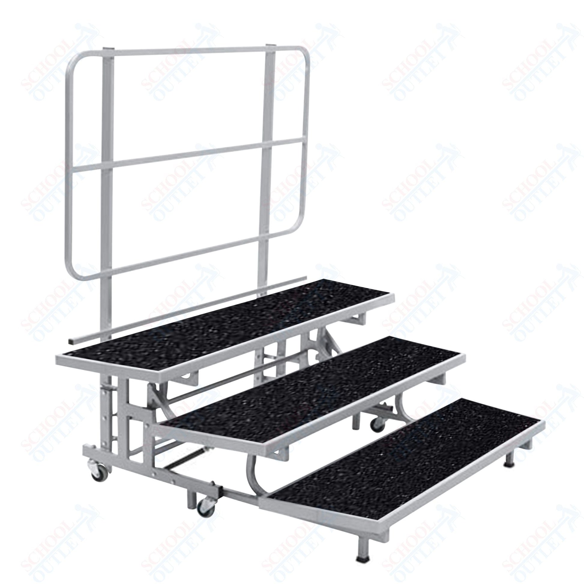 AmTab Mobile E - Z Riser - 3 Levels (8"H, 16"H, 24"H) - 53"W x 72"L x 24"H (AmTab AMT - PCR3) - SchoolOutlet