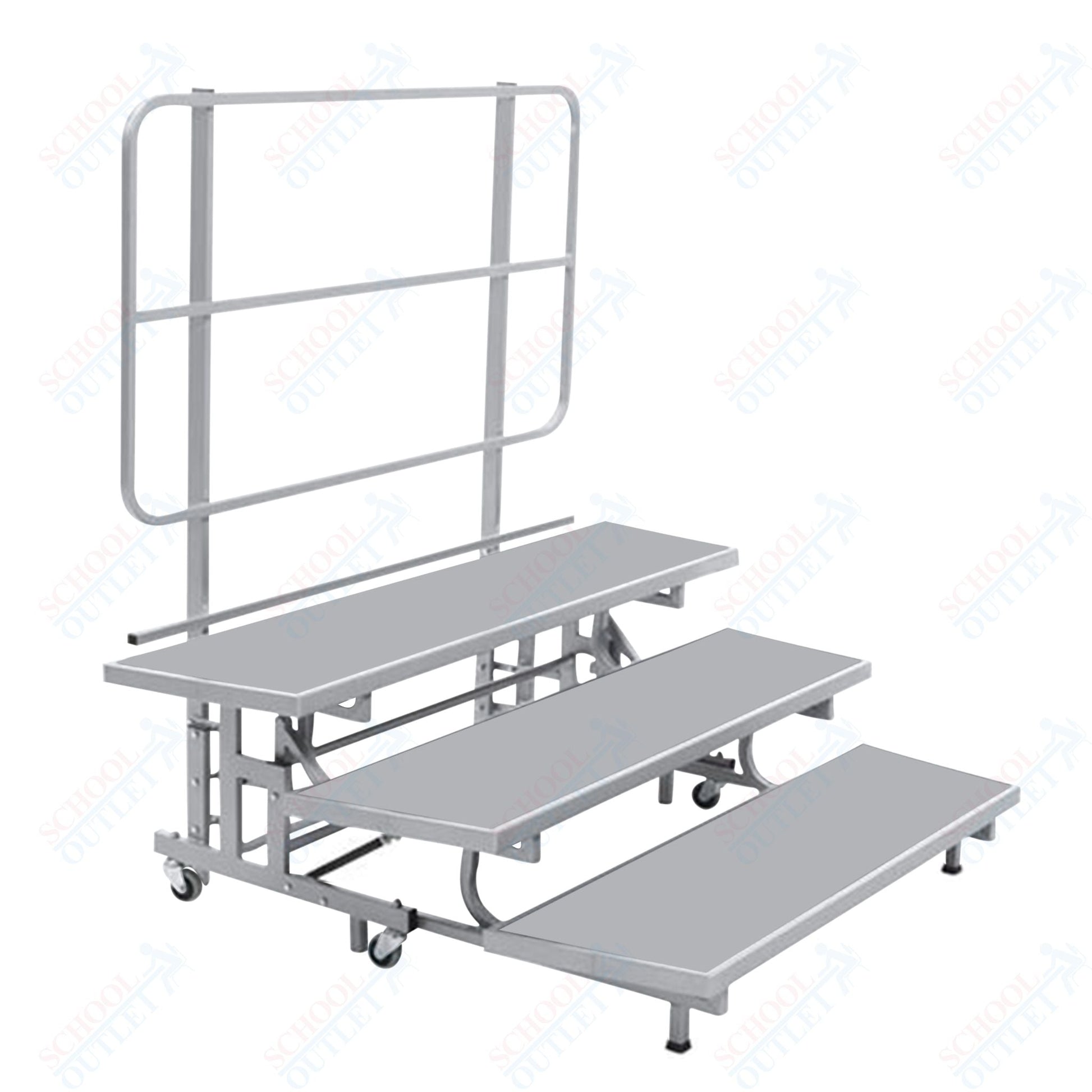 AmTab Mobile E - Z Riser - 3 Levels (8"H, 16"H, 24"H) - 53"W x 72"L x 24"H (AmTab AMT - PCR3) - SchoolOutlet