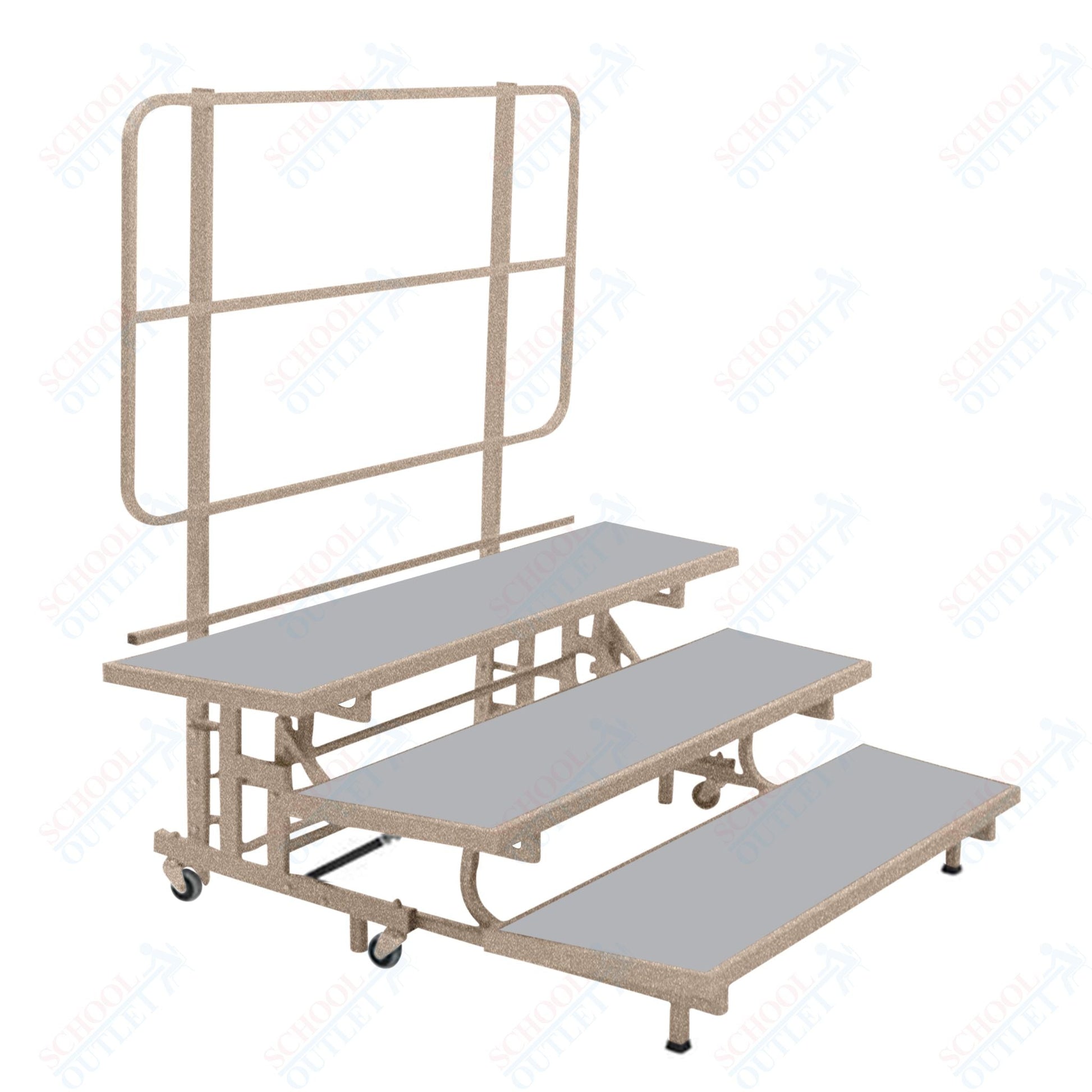 AmTab Mobile E - Z Riser - 3 Levels (8"H, 16"H, 24"H) - 53"W x 72"L x 24"H (AmTab AMT - PCR3) - SchoolOutlet