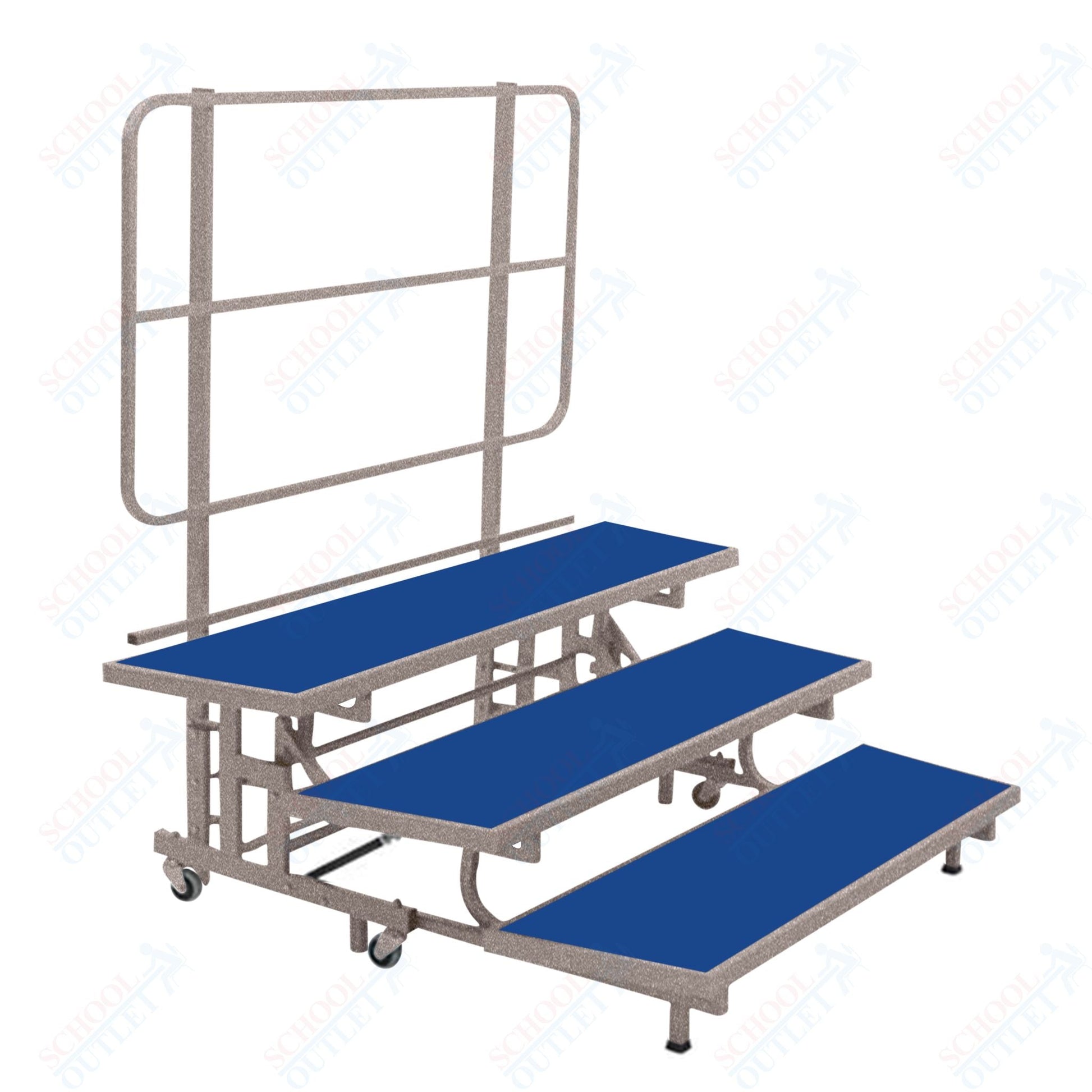 AmTab Mobile E - Z Riser - 3 Levels (8"H, 16"H, 24"H) - 53"W x 72"L x 24"H (AmTab AMT - PCR3) - SchoolOutlet