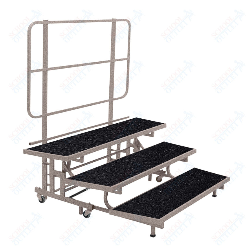 AmTab Mobile E - Z Riser - 3 Levels (8"H, 16"H, 24"H) - 53"W x 72"L x 24"H (AmTab AMT - PCR3) - SchoolOutlet