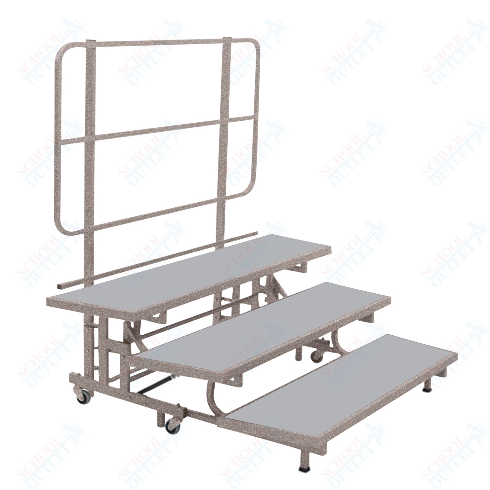 AmTab Mobile E - Z Riser - 3 Levels (8"H, 16"H, 24"H) - 53"W x 72"L x 24"H (AmTab AMT - PCR3) - SchoolOutlet