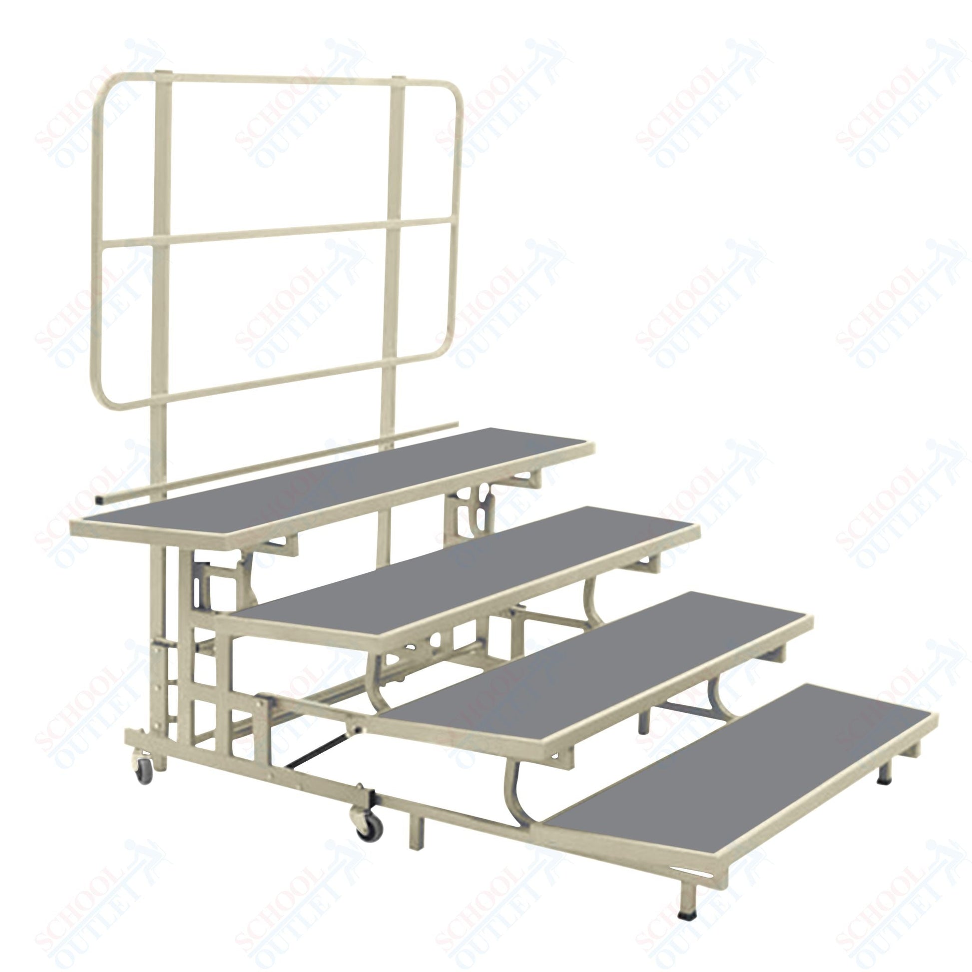 AmTab Mobile E - Z Riser - 4 Levels (8"H, 16"H, 24"H, 32"H) - 69"W x 78"L x 32"H (AmTab AMT - PCR4) - SchoolOutlet