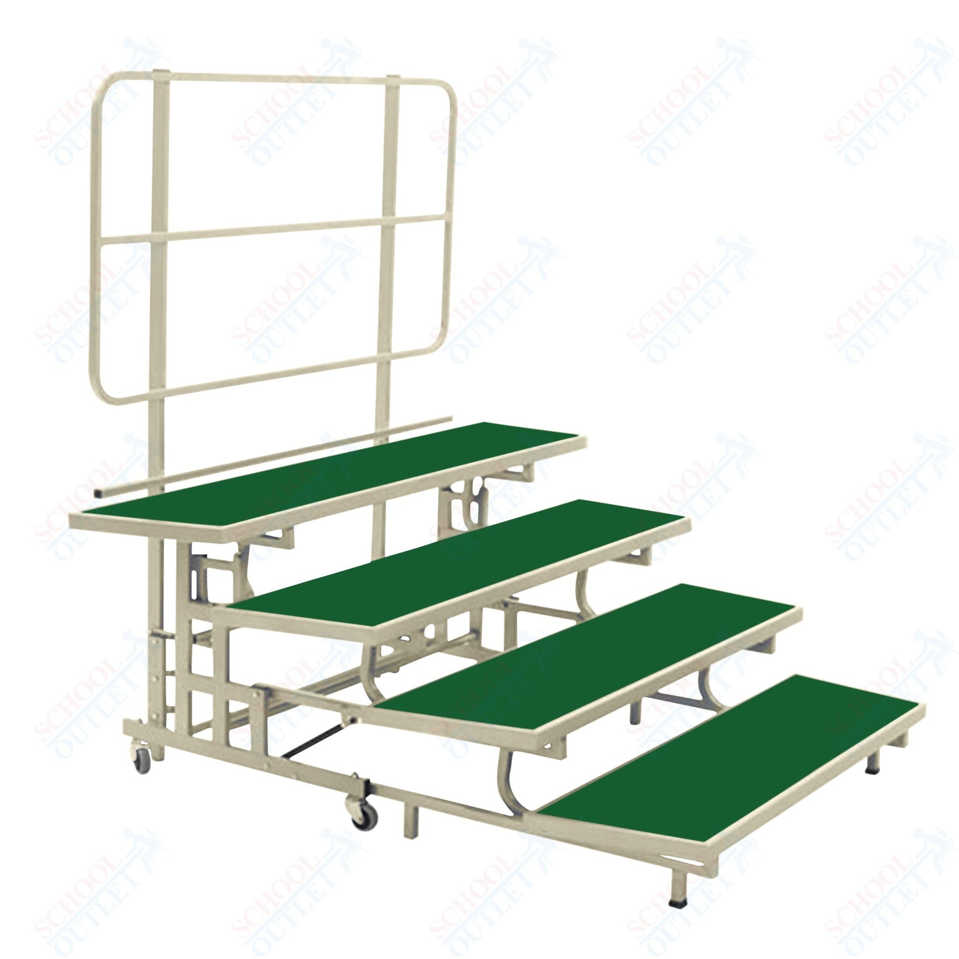 AmTab Mobile E - Z Riser - 4 Levels (8"H, 16"H, 24"H, 32"H) - 69"W x 78"L x 32"H (AmTab AMT - PCR4) - SchoolOutlet