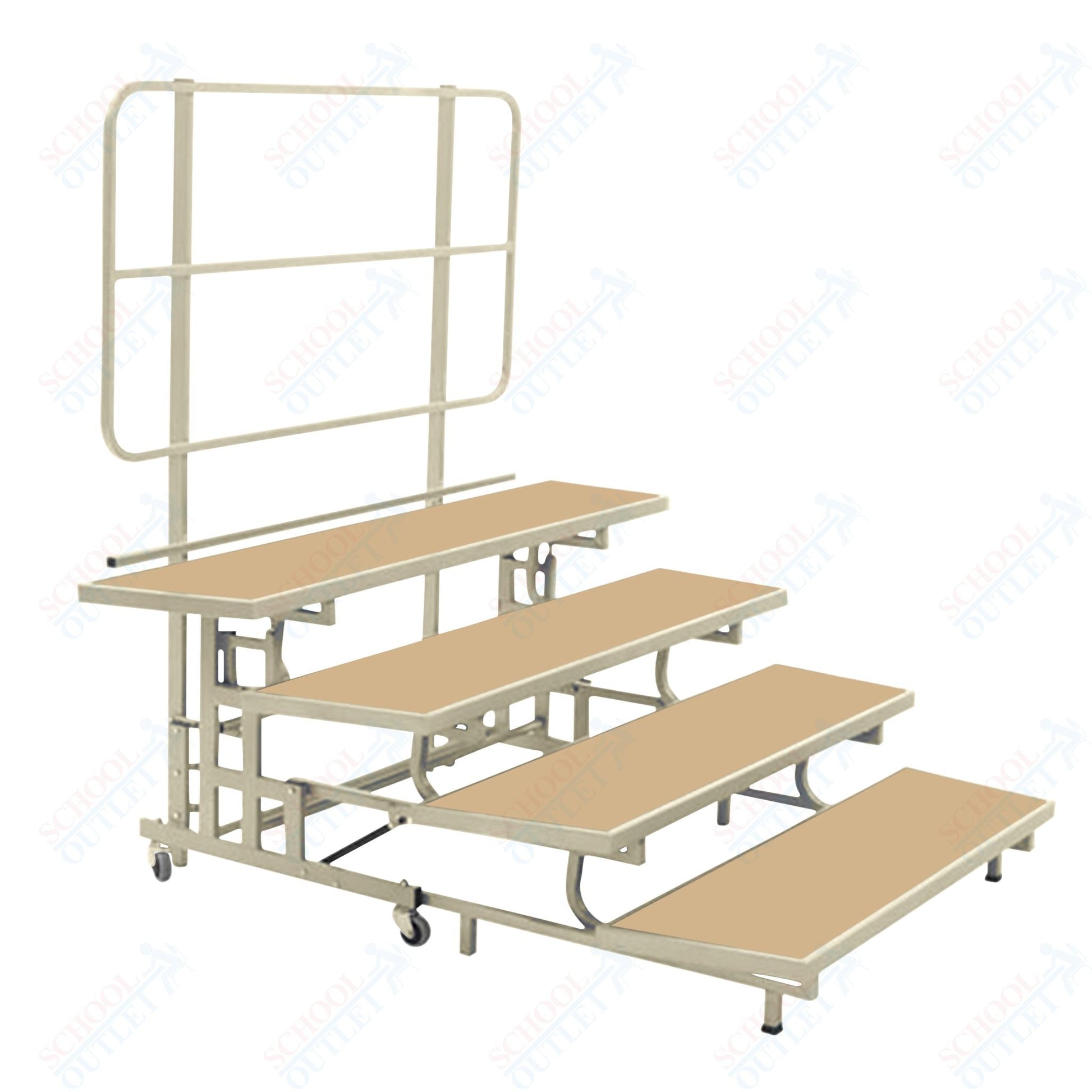 AmTab Mobile E - Z Riser - 4 Levels (8"H, 16"H, 24"H, 32"H) - 69"W x 78"L x 32"H (AmTab AMT - PCR4) - SchoolOutlet