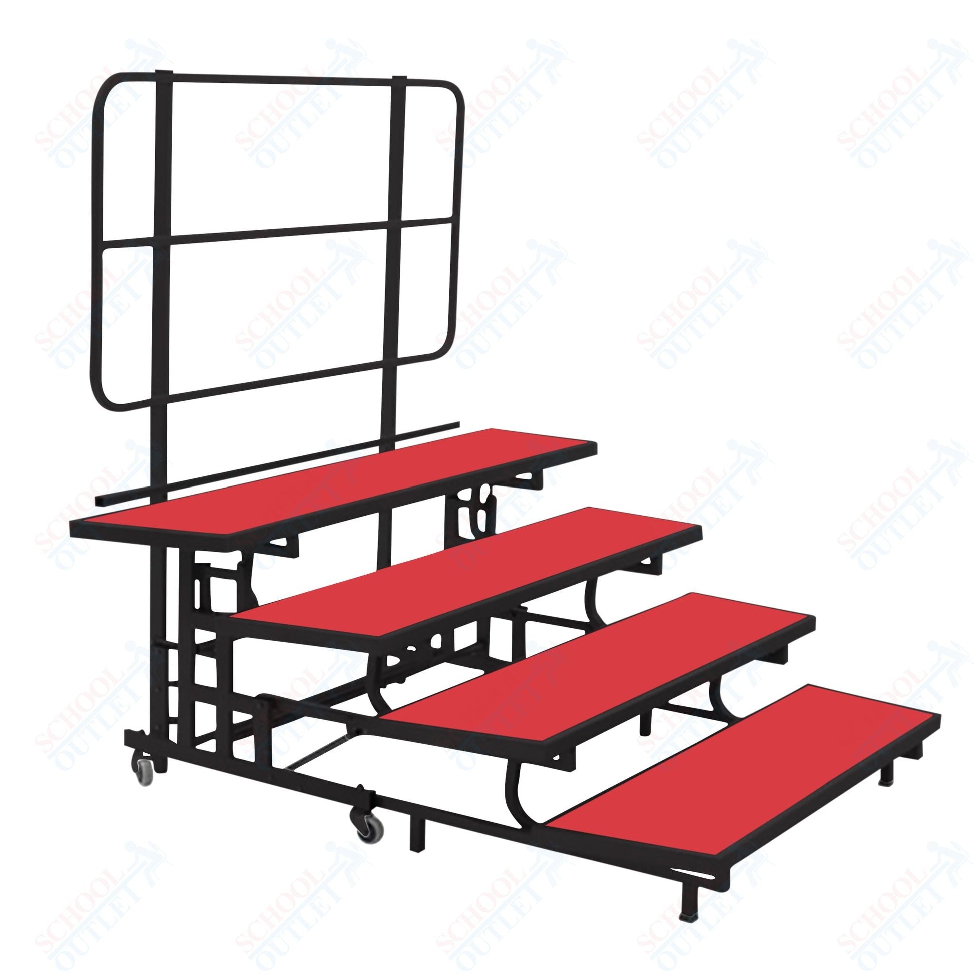 AmTab Mobile E - Z Riser - 4 Levels (8"H, 16"H, 24"H, 32"H) - 69"W x 78"L x 32"H (AmTab AMT - PCR4) - SchoolOutlet