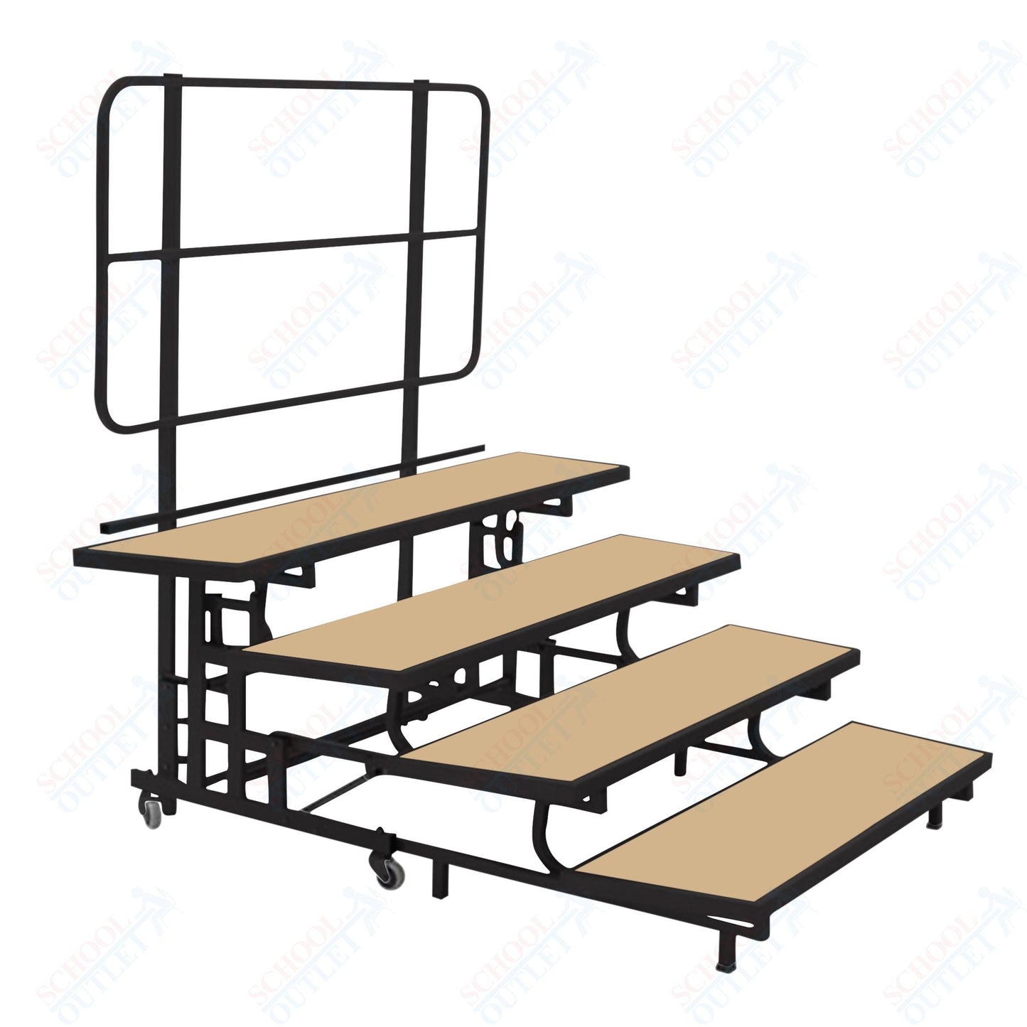 AmTab Mobile E - Z Riser - 4 Levels (8"H, 16"H, 24"H, 32"H) - 69"W x 78"L x 32"H (AmTab AMT - PCR4) - SchoolOutlet