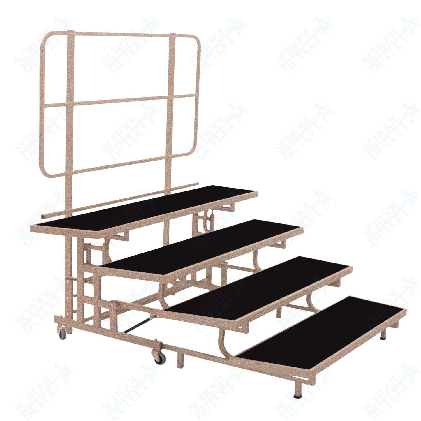 AmTab Mobile E - Z Riser - 4 Levels (8"H, 16"H, 24"H, 32"H) - 69"W x 78"L x 32"H (AmTab AMT - PCR4) - SchoolOutlet