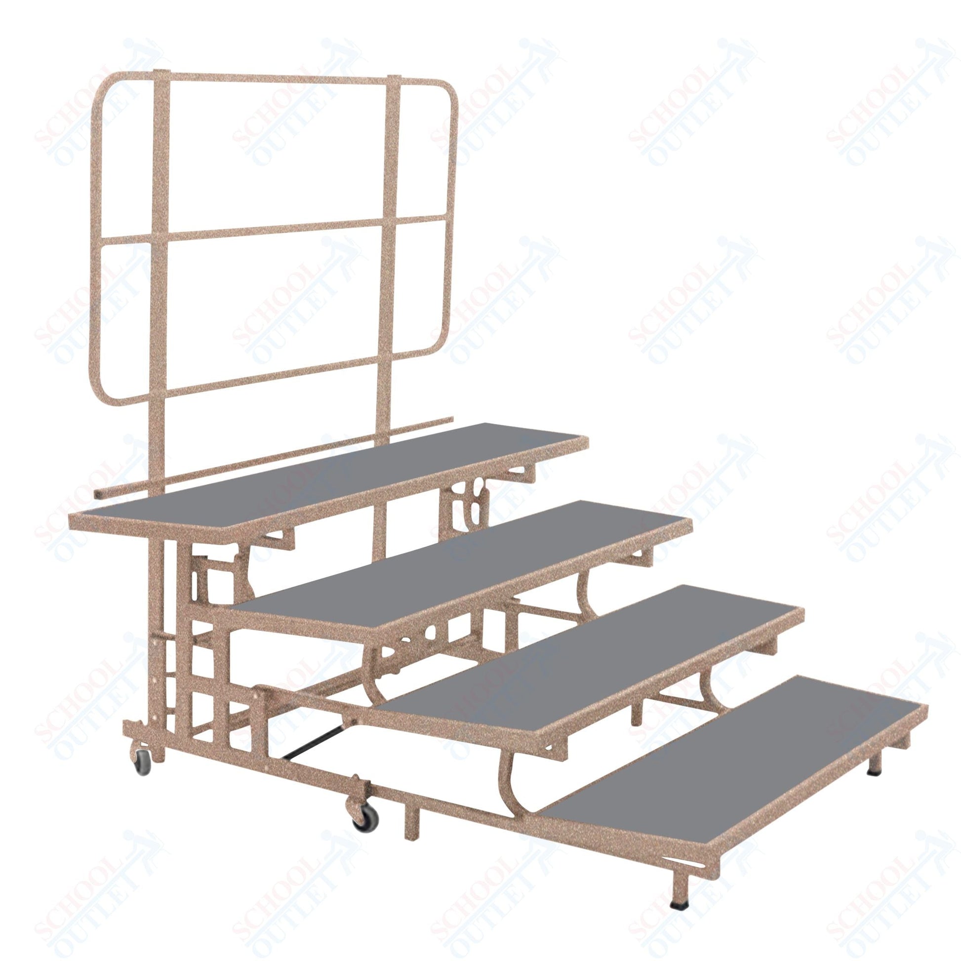 AmTab Mobile E - Z Riser - 4 Levels (8"H, 16"H, 24"H, 32"H) - 69"W x 78"L x 32"H (AmTab AMT - PCR4) - SchoolOutlet