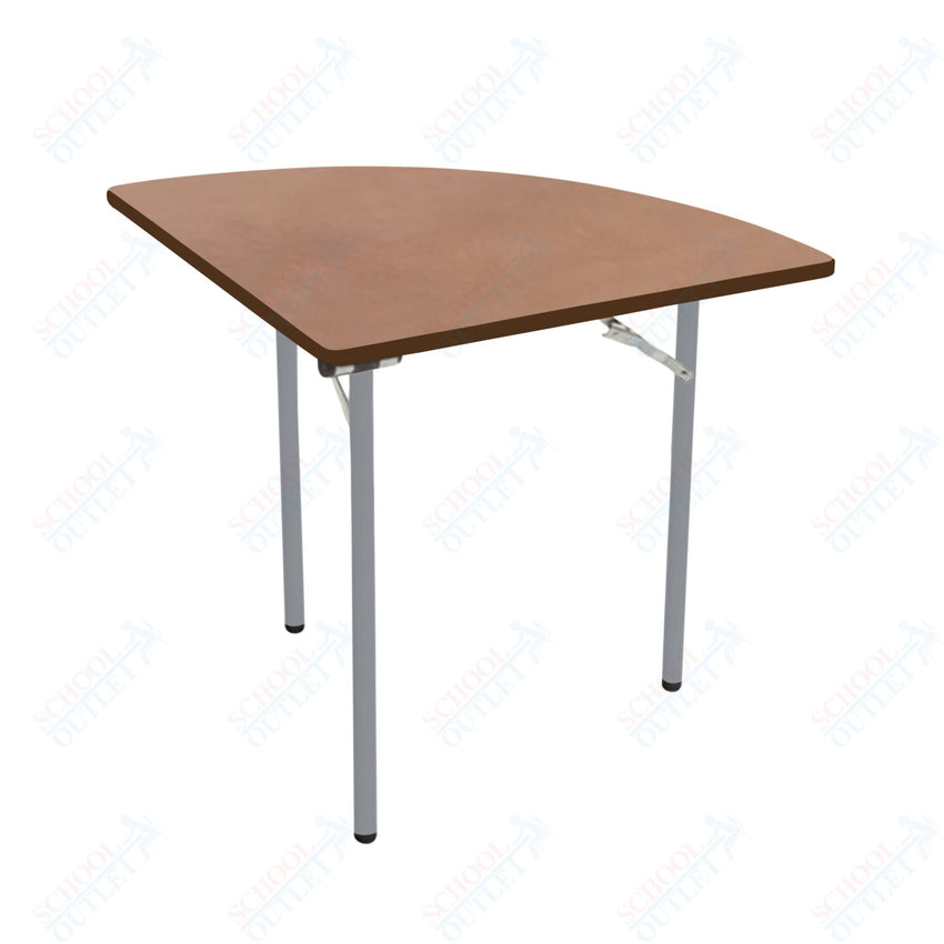 AmTab Folding Table - Plywood Stained and Sealed - Vinyl T - Molding Edge - Quarter Round - Quarter 60" Diameter x 29"H (AmTab AMT - QR60PM) - SchoolOutlet