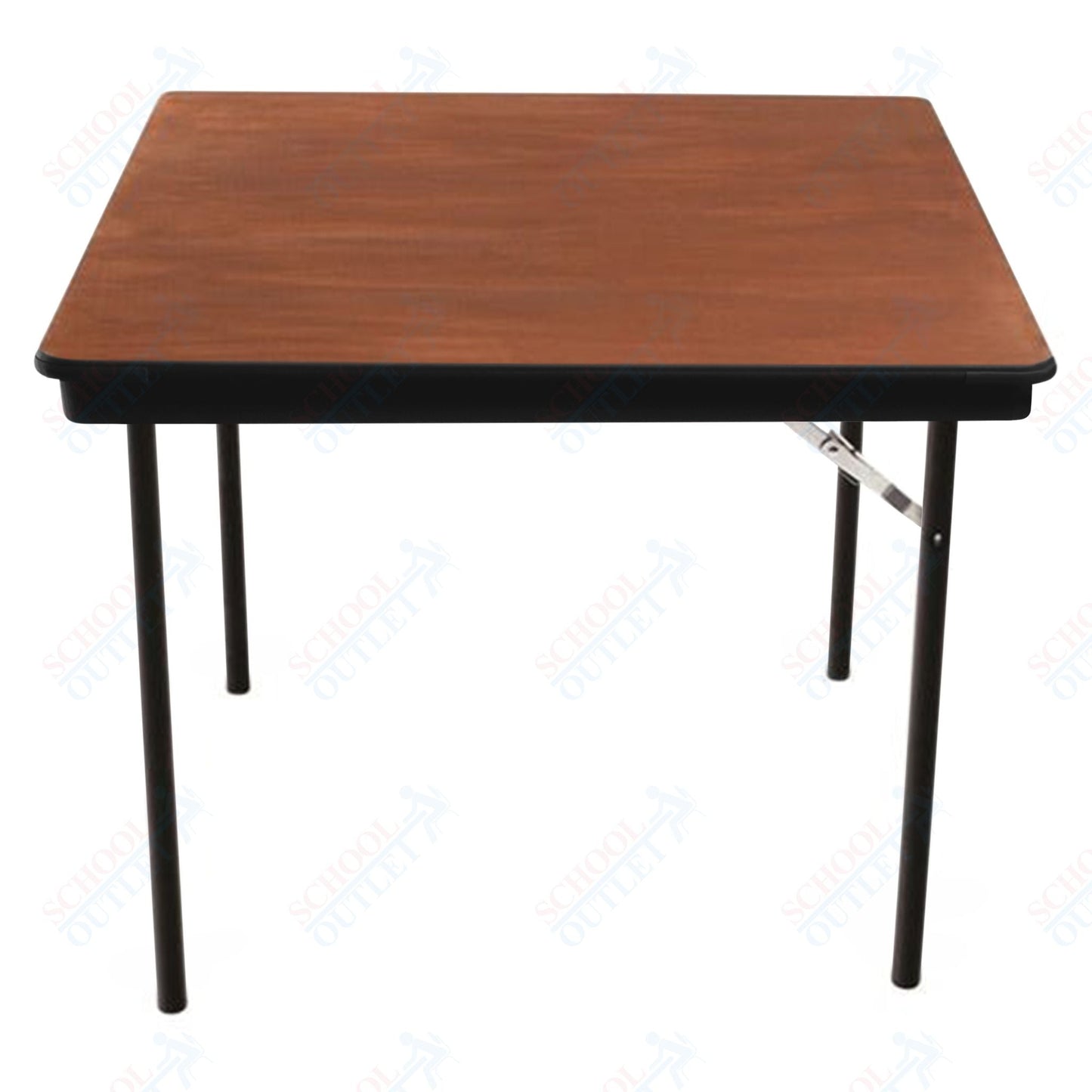 AmTab Folding Table - Plywood Stained and Sealed - Vinyl T - Molding Edge - Square - 30"W x 30"L x 29"H (AmTab AMT - SQ30PM) - SchoolOutlet