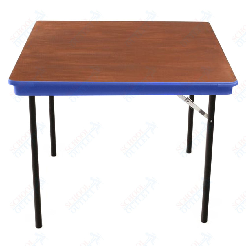 AmTab Folding Table - Plywood Stained and Sealed - Vinyl T - Molding Edge - Square - 30"W x 30"L x 29"H (AmTab AMT - SQ30PM) - SchoolOutlet