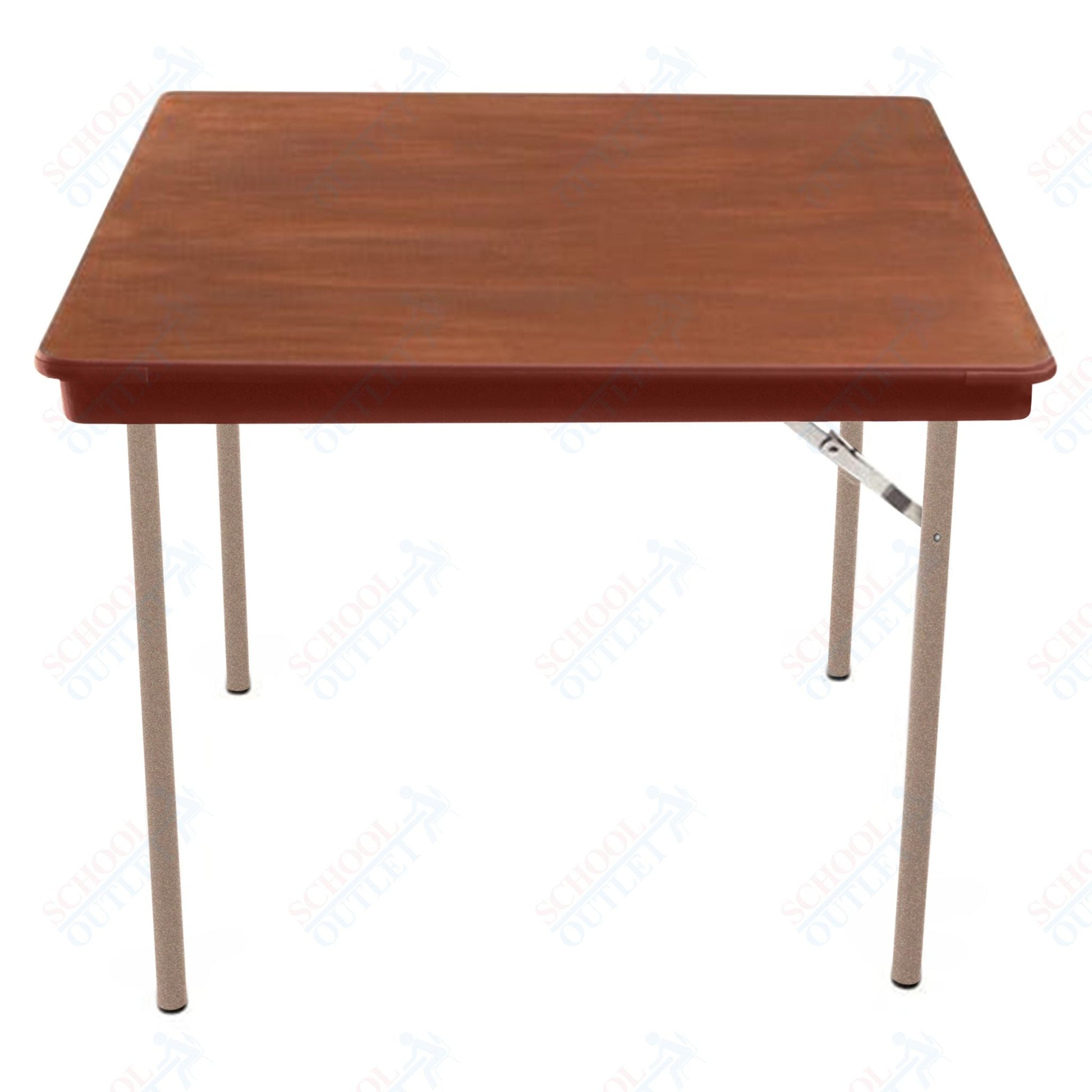 AmTab Folding Table - Plywood Stained and Sealed - Vinyl T - Molding Edge - Square - 30"W x 30"L x 29"H (AmTab AMT - SQ30PM) - SchoolOutlet