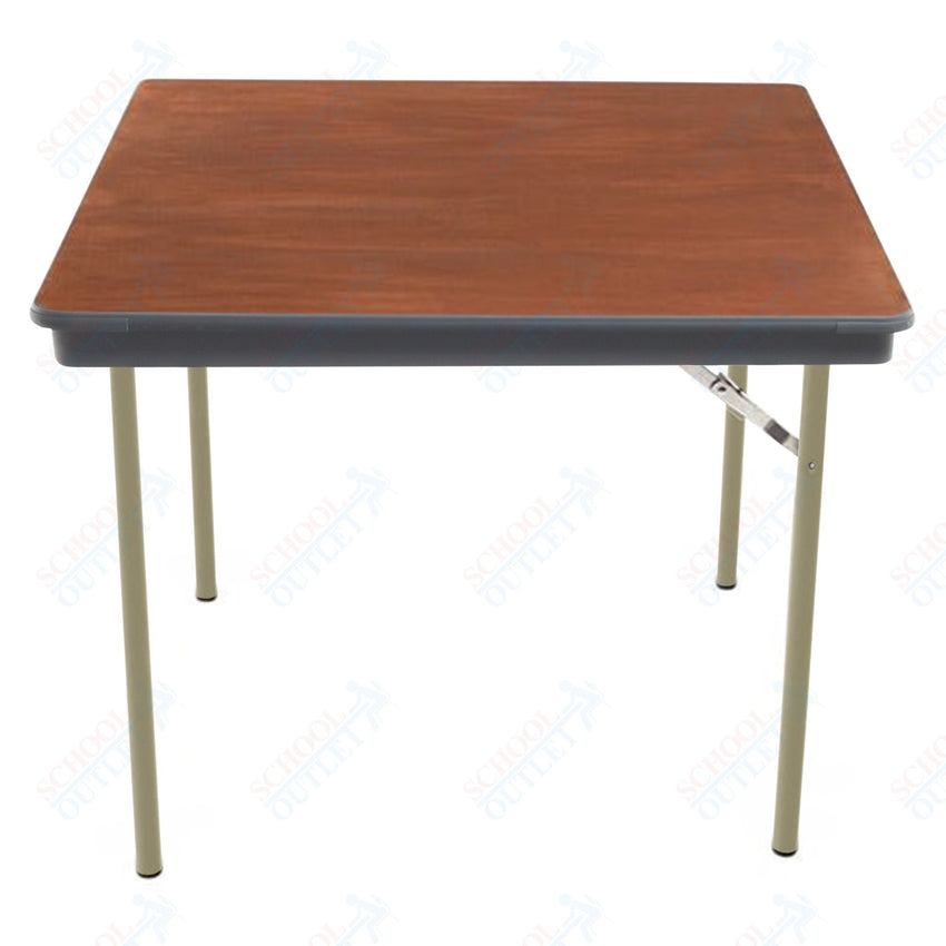 AmTab Folding Table - Plywood Stained and Sealed - Vinyl T - Molding Edge - Square - 30"W x 30"L x 29"H (AmTab AMT - SQ30PM) - SchoolOutlet