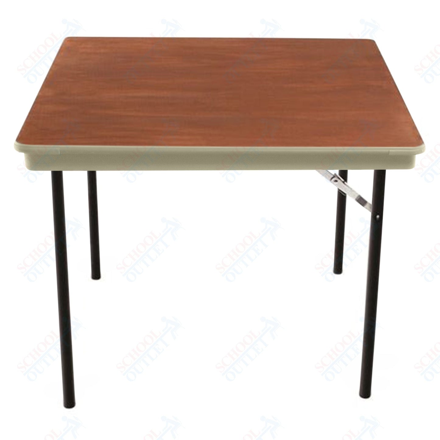 AmTab Folding Table - Plywood Stained and Sealed - Vinyl T - Molding Edge - Square - 36"W x 36"L x 29"H (AmTab AMT - SQ36PM) - SchoolOutlet