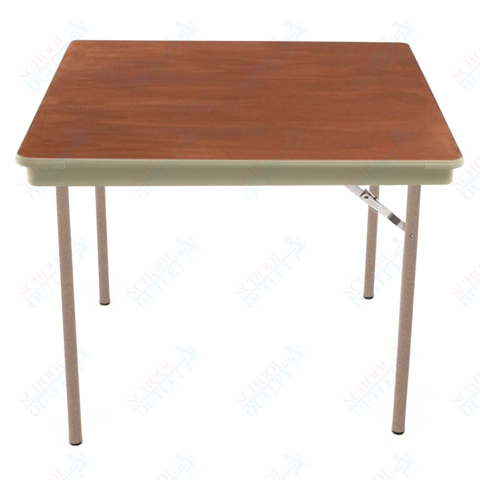 AmTab Folding Table - Plywood Stained and Sealed - Vinyl T - Molding Edge - Square - 36"W x 36"L x 29"H (AmTab AMT - SQ36PM) - SchoolOutlet