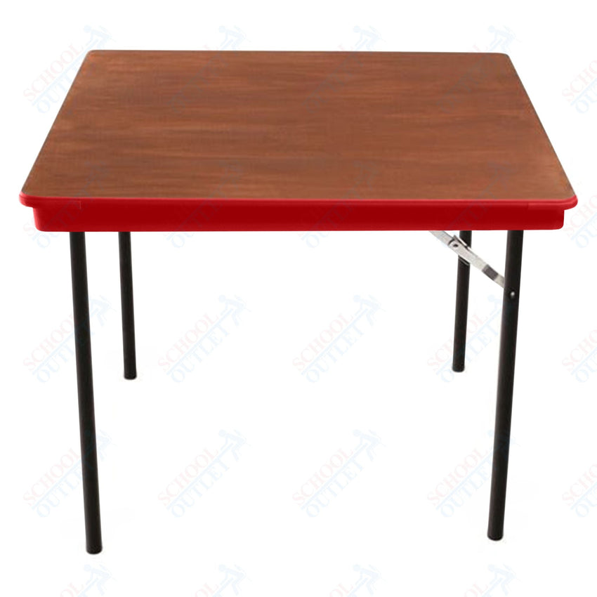 AmTab Folding Table - Plywood Stained and Sealed - Vinyl T - Molding Edge - Square - 36"W x 36"L x 29"H (AmTab AMT - SQ36PM) - SchoolOutlet