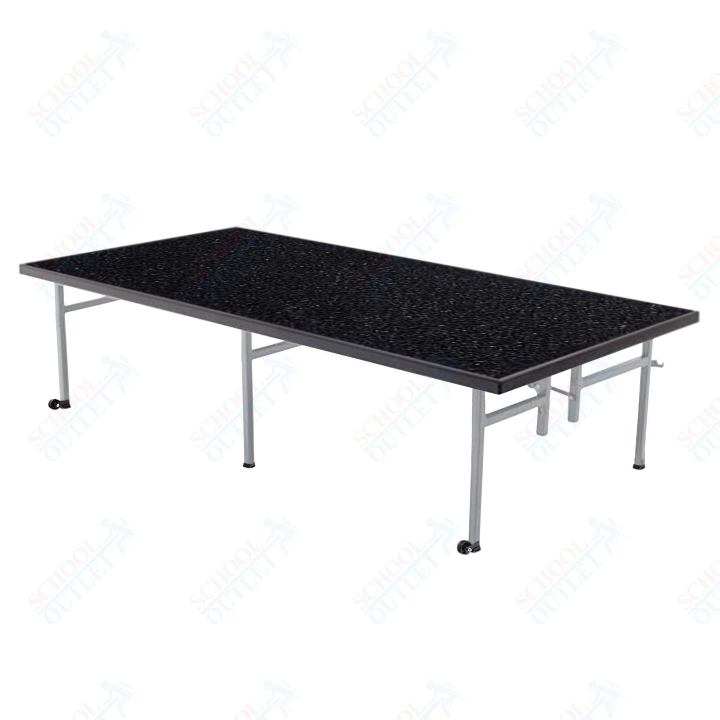 AmTab Fixed Height Stage - Carpet Top - 36"W x 72"L x 8"H (AmTab AMT - ST3608C) - SchoolOutlet