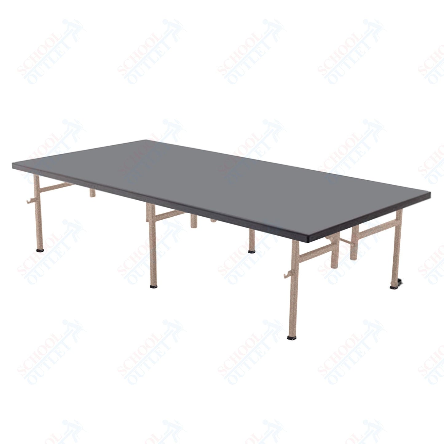 AmTab Fixed Height Stage - Polypropylene Top - 36"W x 96"L x 8"H (AmTab AMT - ST3808P) - SchoolOutlet