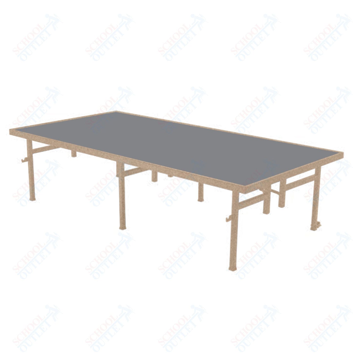 AmTab Fixed Height Stage - Polypropylene Top - 36"W x 96"L x 16"H (AmTab AMT - ST3816P) - SchoolOutlet