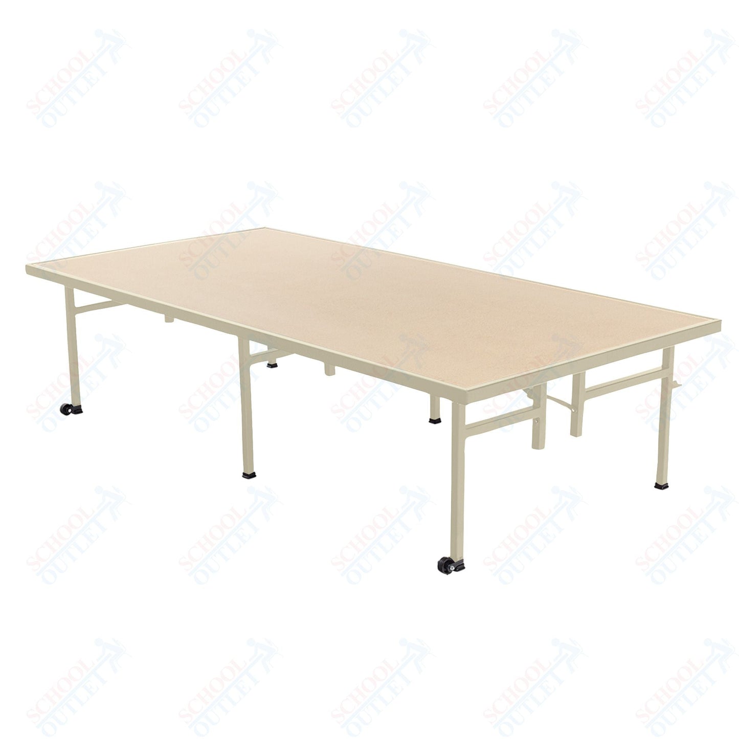 AmTab Fixed Height Stage - Hardboard Top - 48"W x 96"L x 8"H (AmTab AMT - ST4808H) - SchoolOutlet