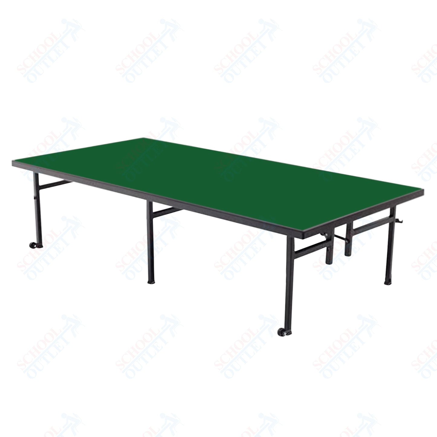 AmTab Fixed Height Stage - Carpet Top - 48"W x 96"L x 16"H (AmTab AMT - ST4816C) - SchoolOutlet
